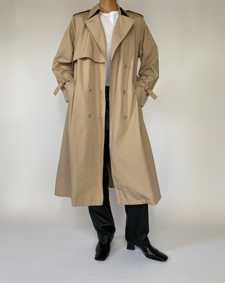 VINTAGE LONG BEIGE TRENCH COAT 5219