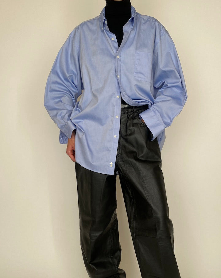 Vintage Blue Oversized Cotton Shirt 5250