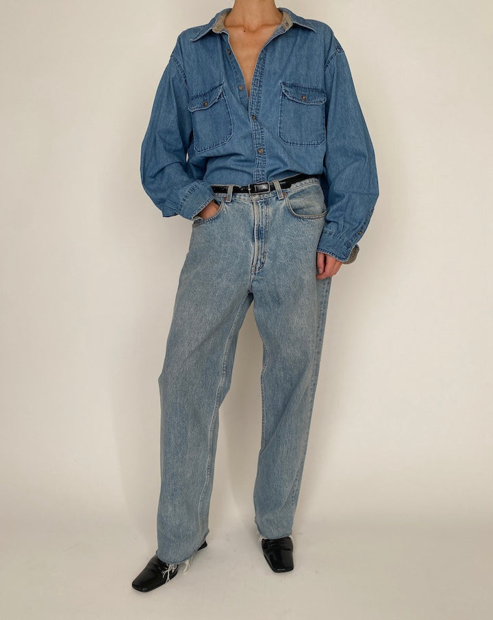 Vintage Oversized Denim Shirt 5258