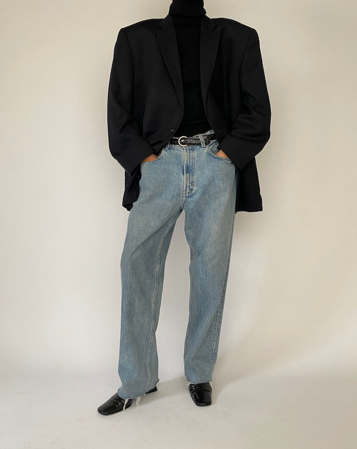 Vintage Black Wool Blazer 5280