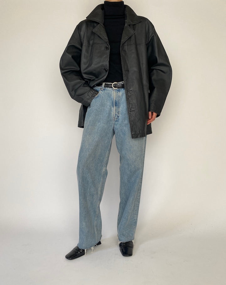 Vintage Black Leather Jacket 5286