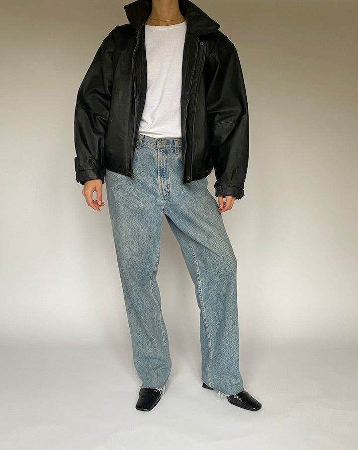 Vintage Bomber Leather Jacket 5323