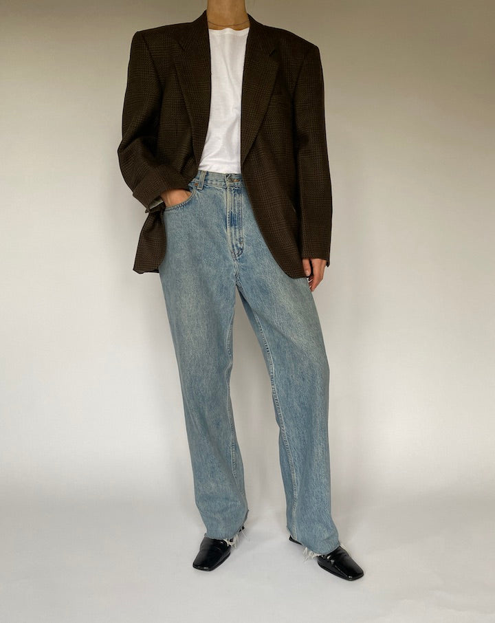 Vintage Brown Wool Blazer 5325