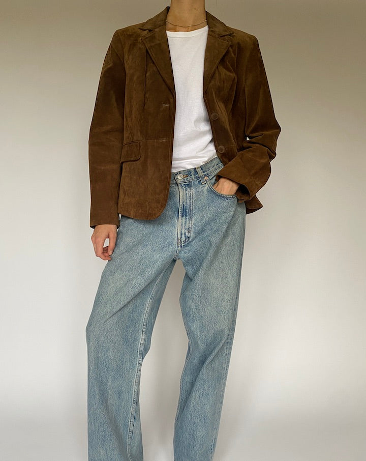 Vintage Brown Suede Leather Jacket 5333
