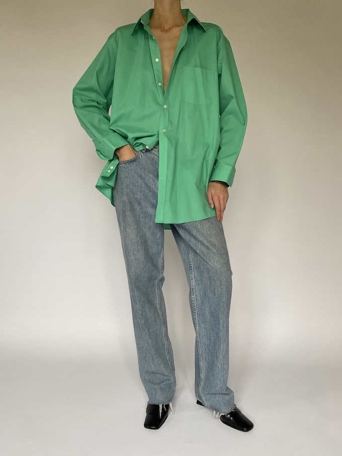 Vintage Green Oversized Shirt 5339