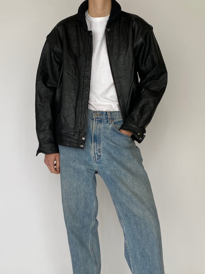 Vintage leather jacket in black 5350