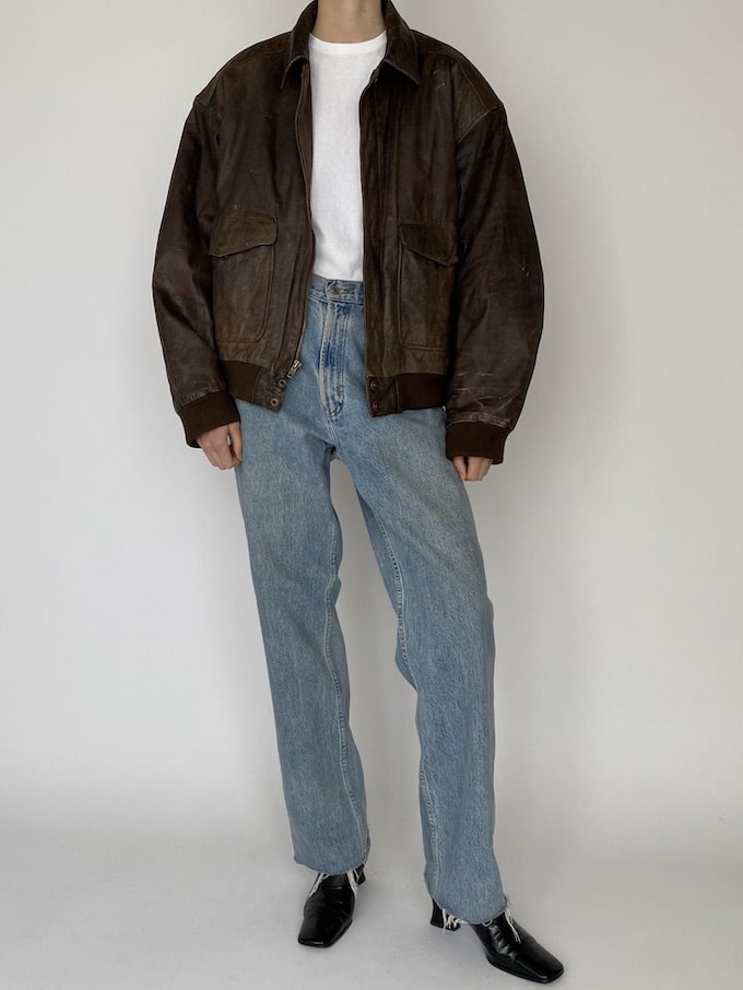Vintage leather jacket in brown 5354