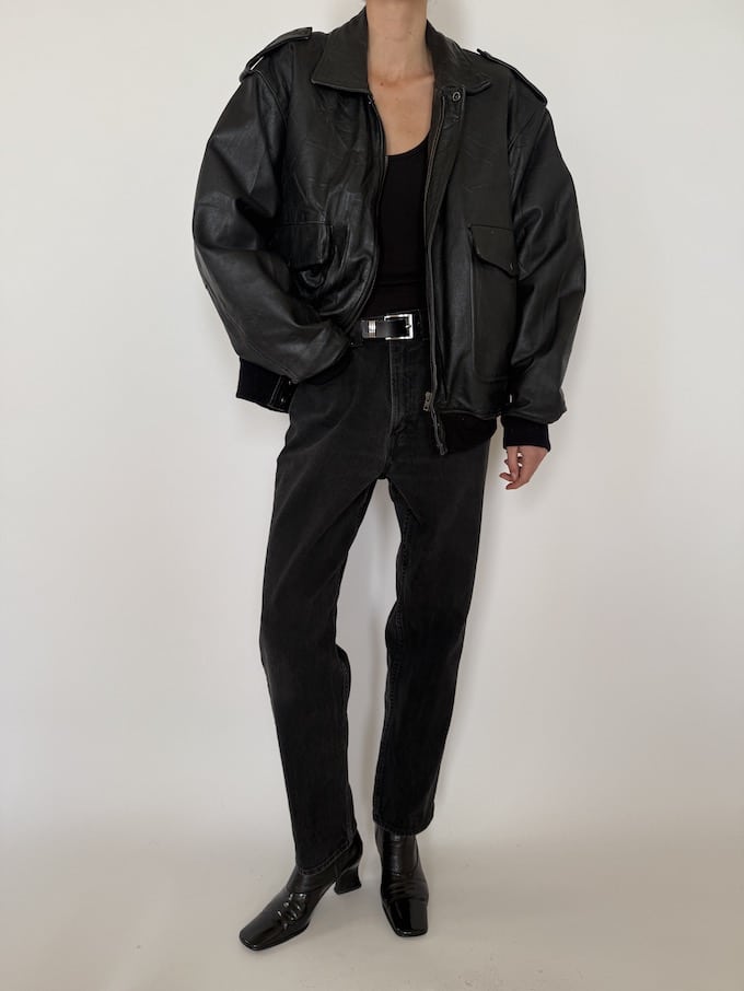 Leather jacket, vintage leather jacket, svc, shopvintagecollection