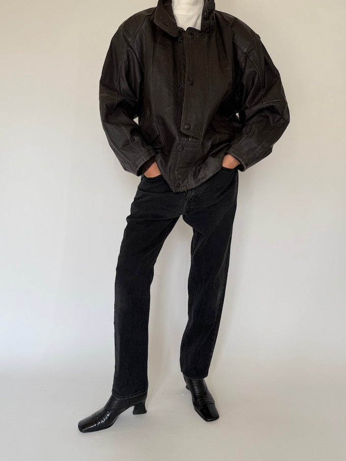 Vintage leather jacket in brown 5384
