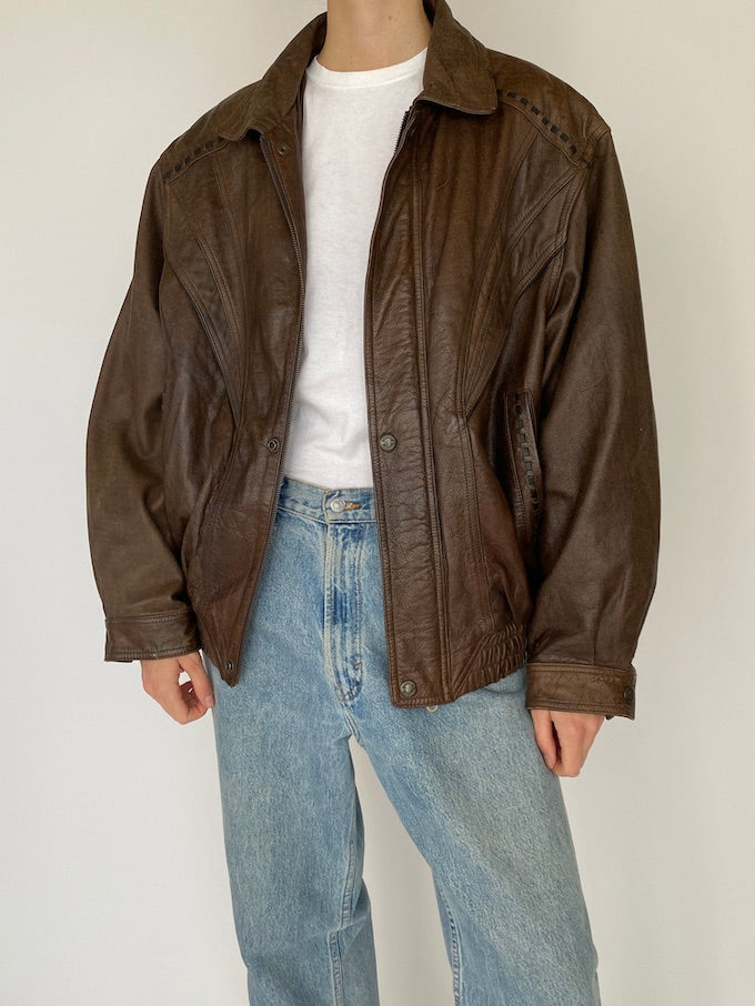 Vintage leather jacket in brown 5395