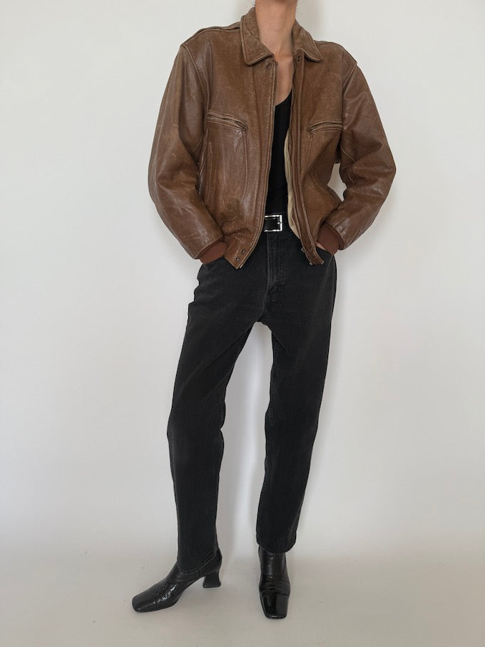 Leather jacket, vintage leather jacket, svc, shopvintagecollection