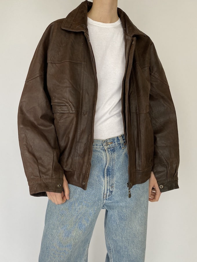 Vintage leather jacket in brown 5414