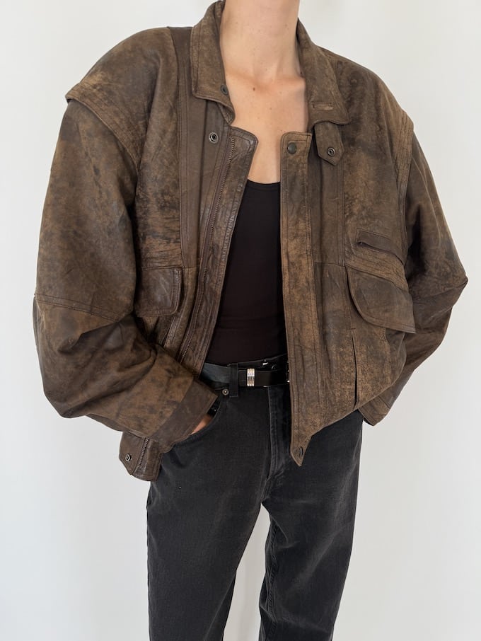 Leather jacket, vintage leather jacket, svc, shopvintagecollection