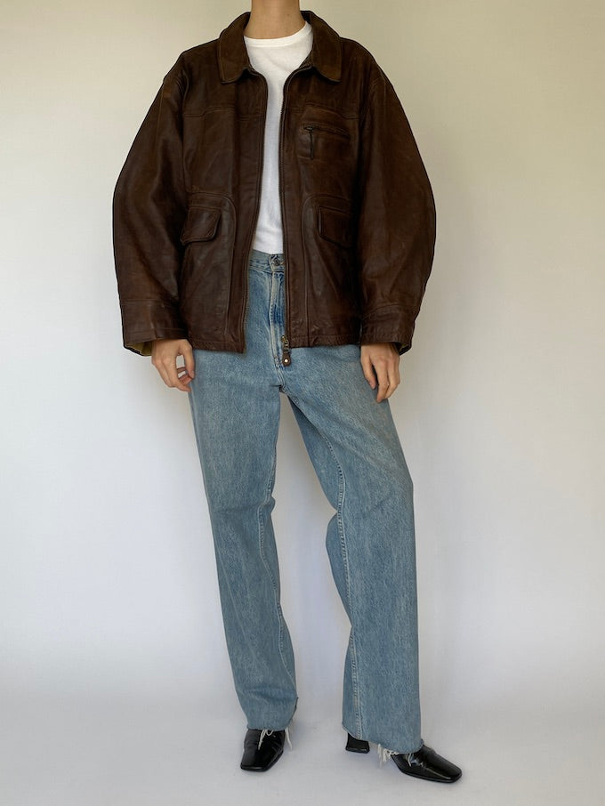 Vintage leather jacket in brown 5423