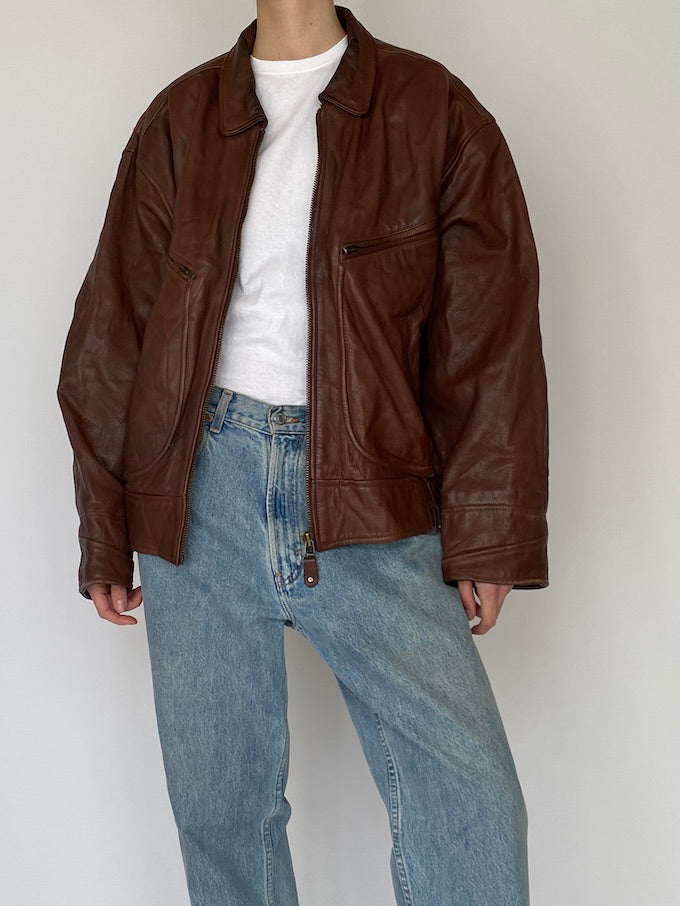 Vintage leather jacket in brown 5427