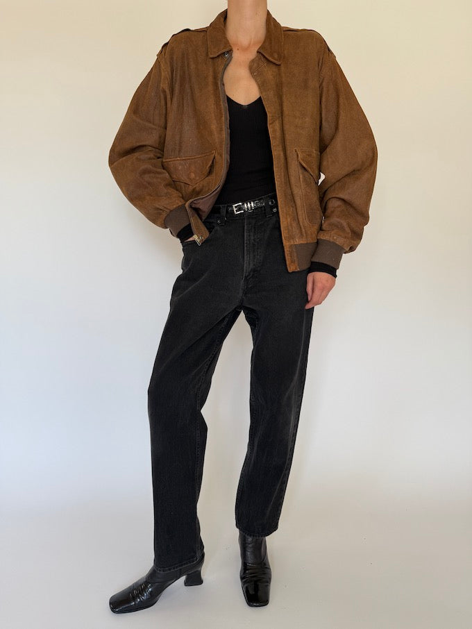 Vintage leather jacket in brown 5430