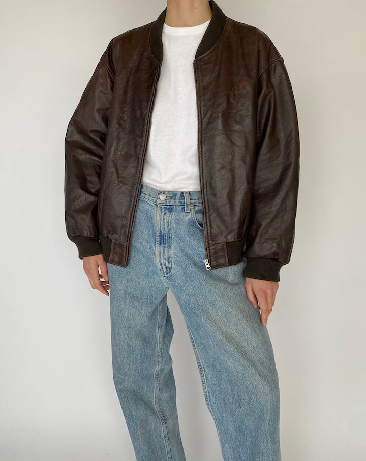 Vintage Dark Brown Leather Jacket 5467
