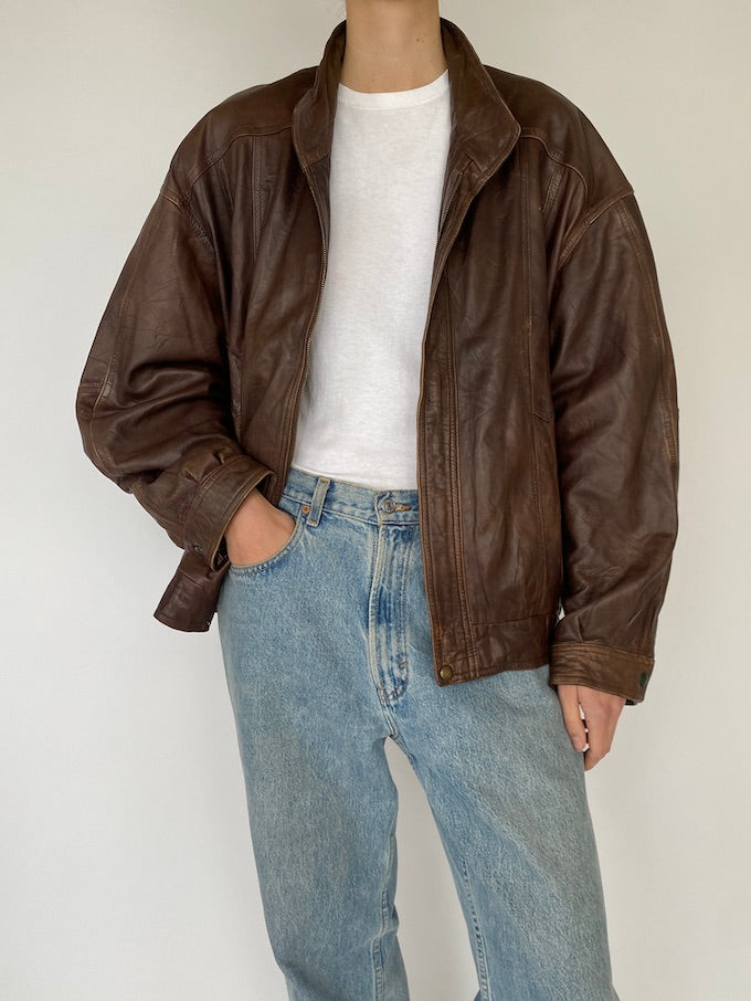 Vintage leather jacket in brown 5472