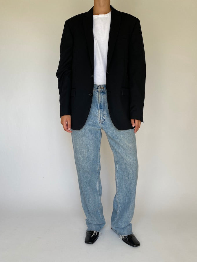 Vintage oversized blazer in black 5496