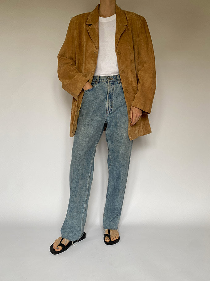 Vintage suede leather jacket in camel 5499