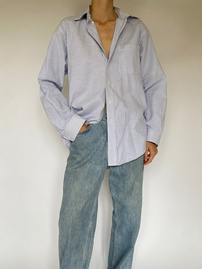 Vintage blue and white striped shirt 5511