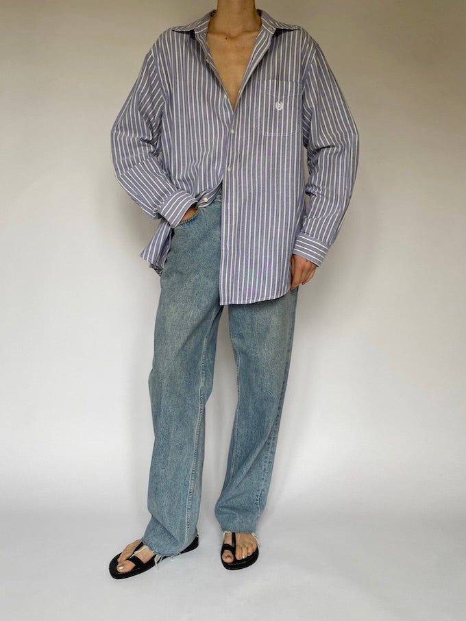 Vintage striped shirt in blue and yellow 5512
