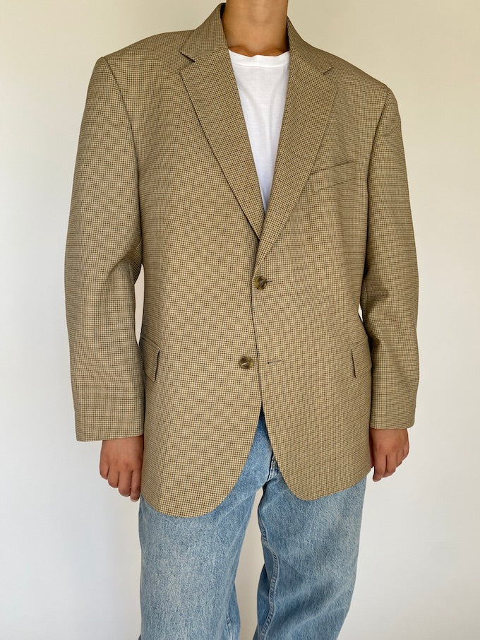 Vintage beige houndstooth blazer 5519