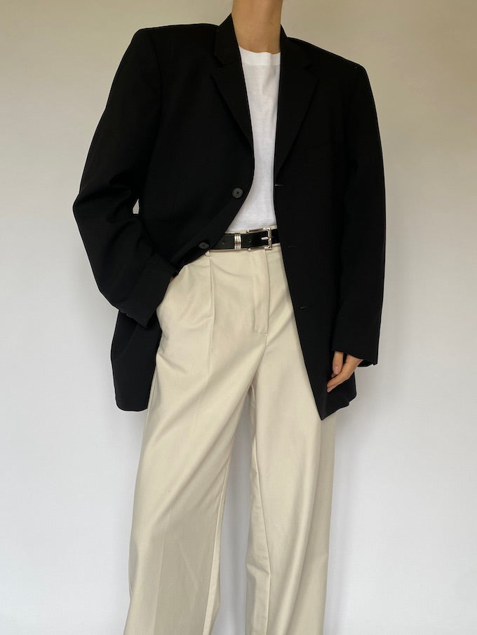 Vintage oversized black wool blazer 5525