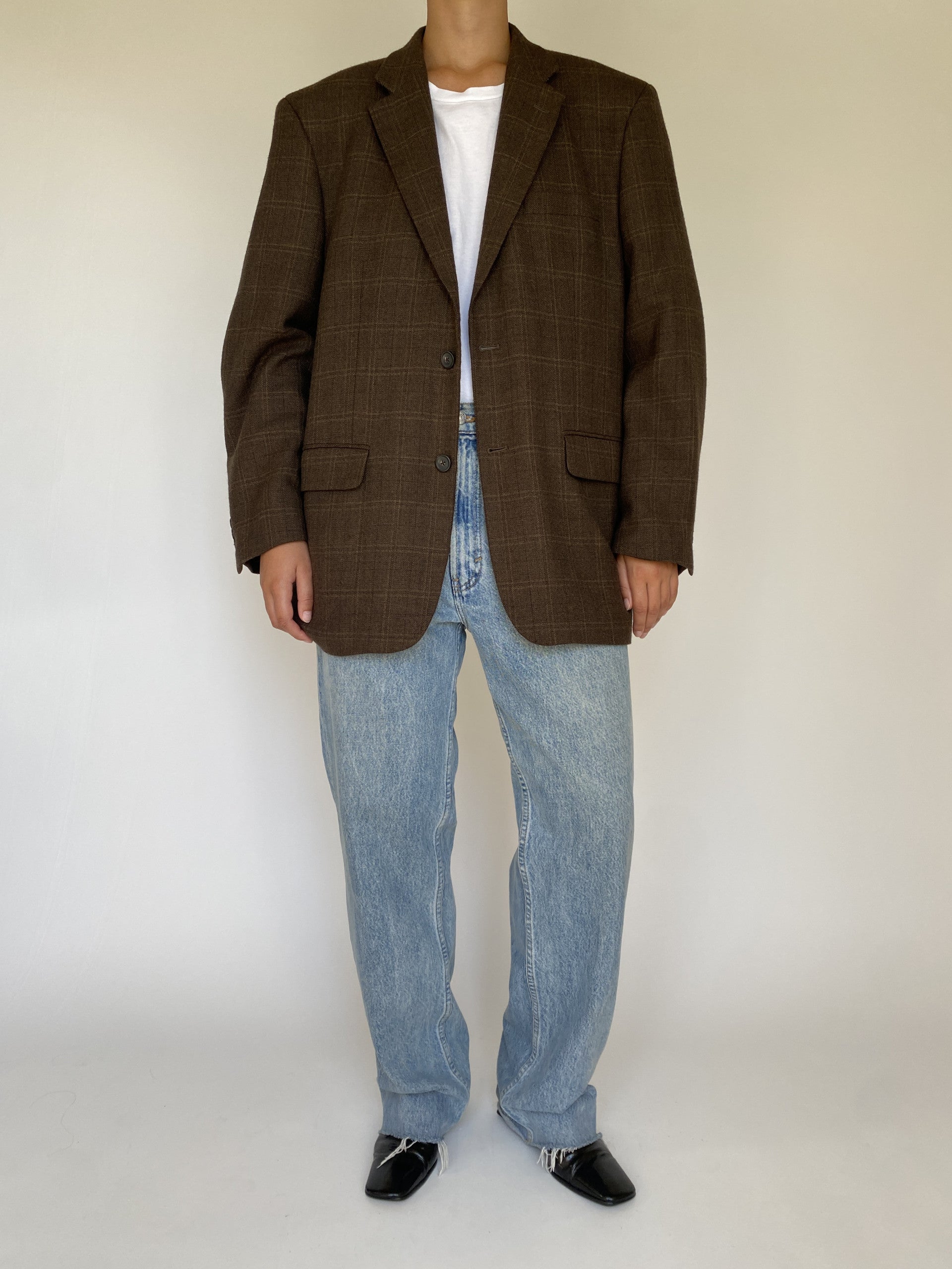 Vintage checked blazer in lambswool 5579