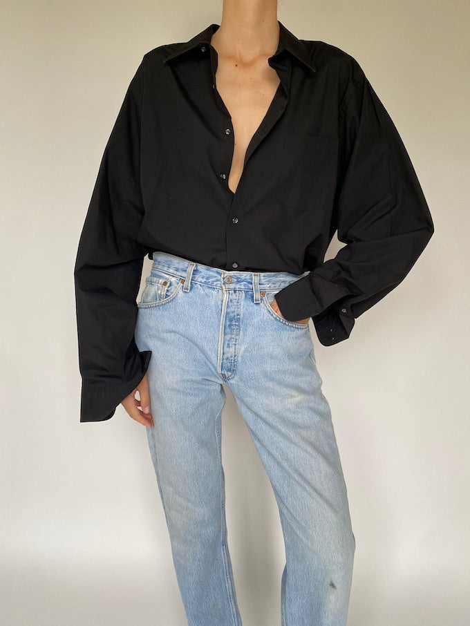 Vintage oversized shirt in black 5587