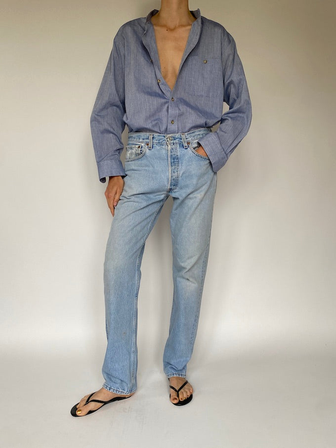 Vintage Yves Saint Laurent shirt in blue 5599