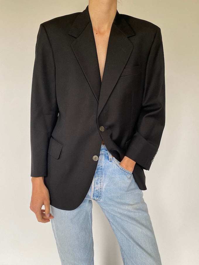 Vintage single breasted blazer in black 5605