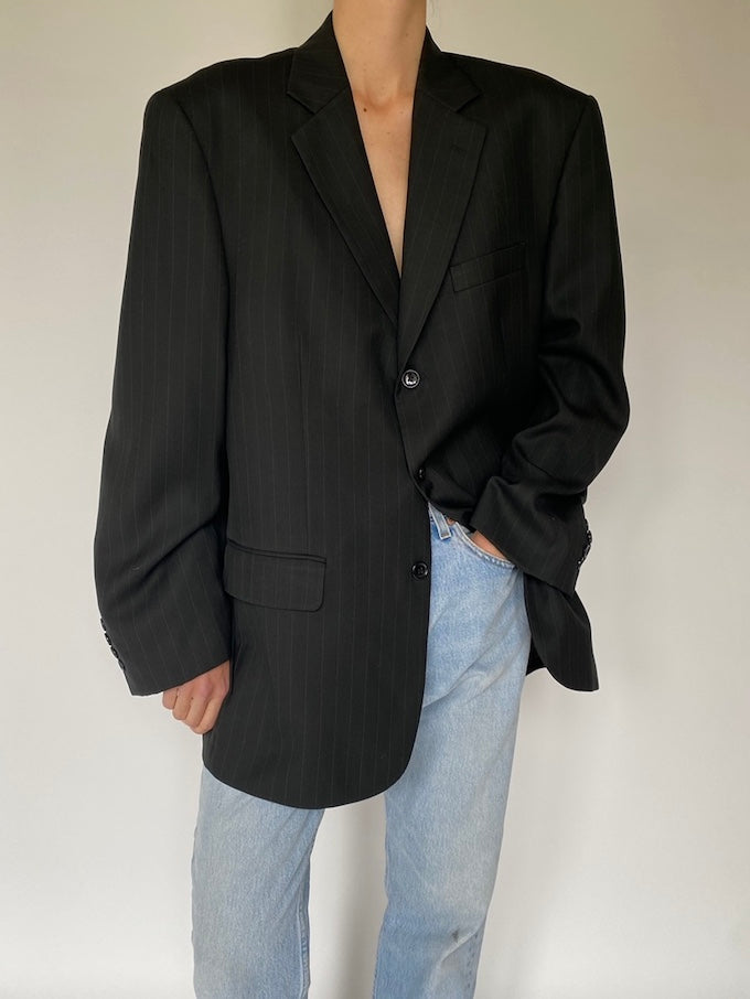 Vintage pinstriped blazer in black 5616