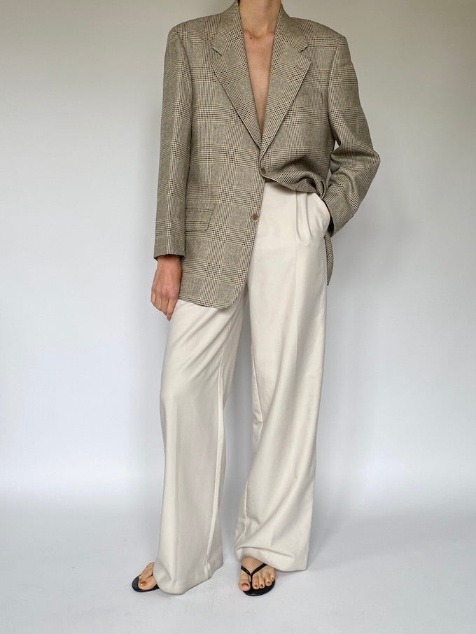 Vintage beige houndstooth blazer 5623