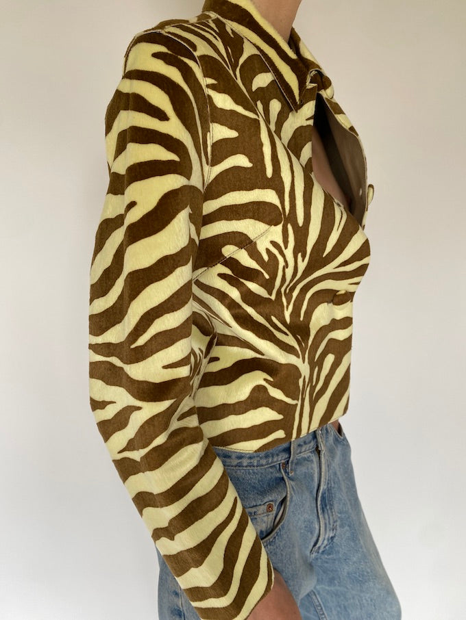 Vintage animal printed leather jacket 5626