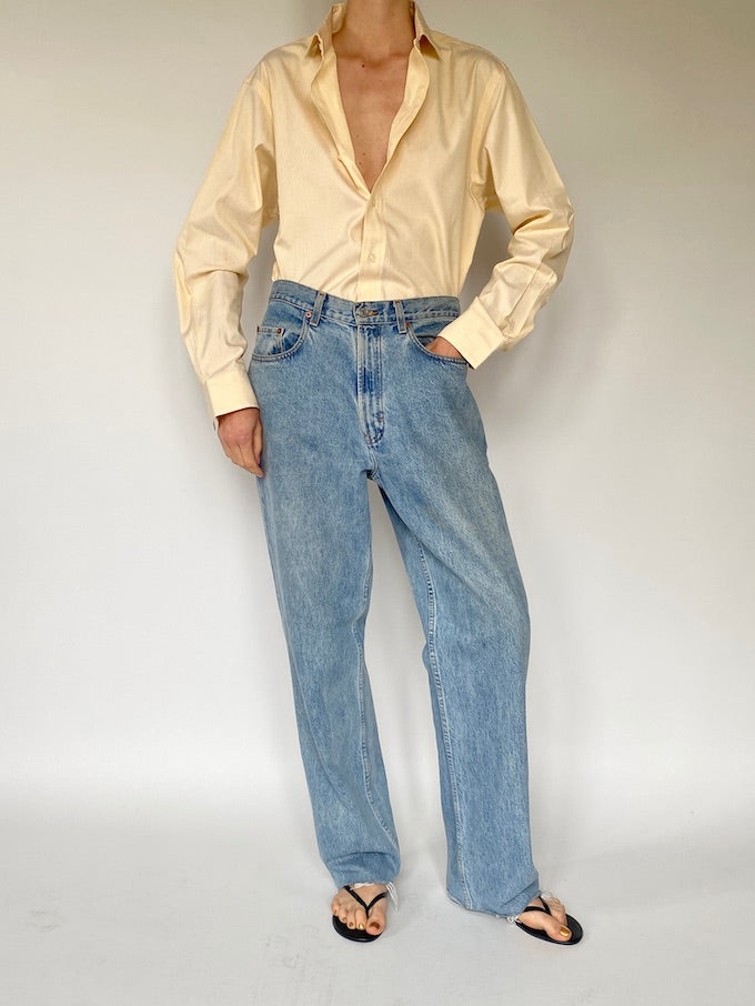 Vintage pinstriped shirt in yellow 5647