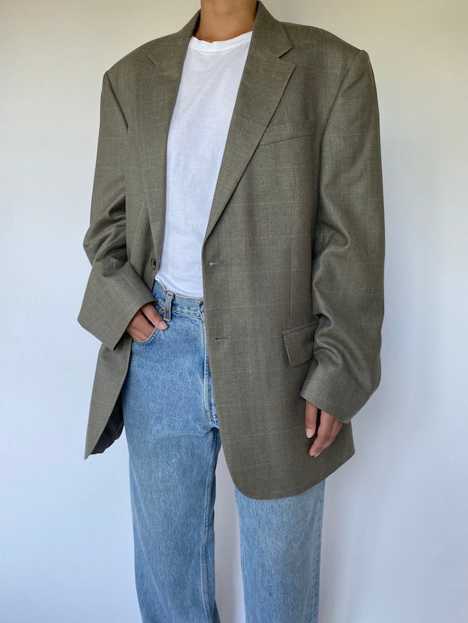 Vintage grey checked Oscar de la Renta blazer 5648
