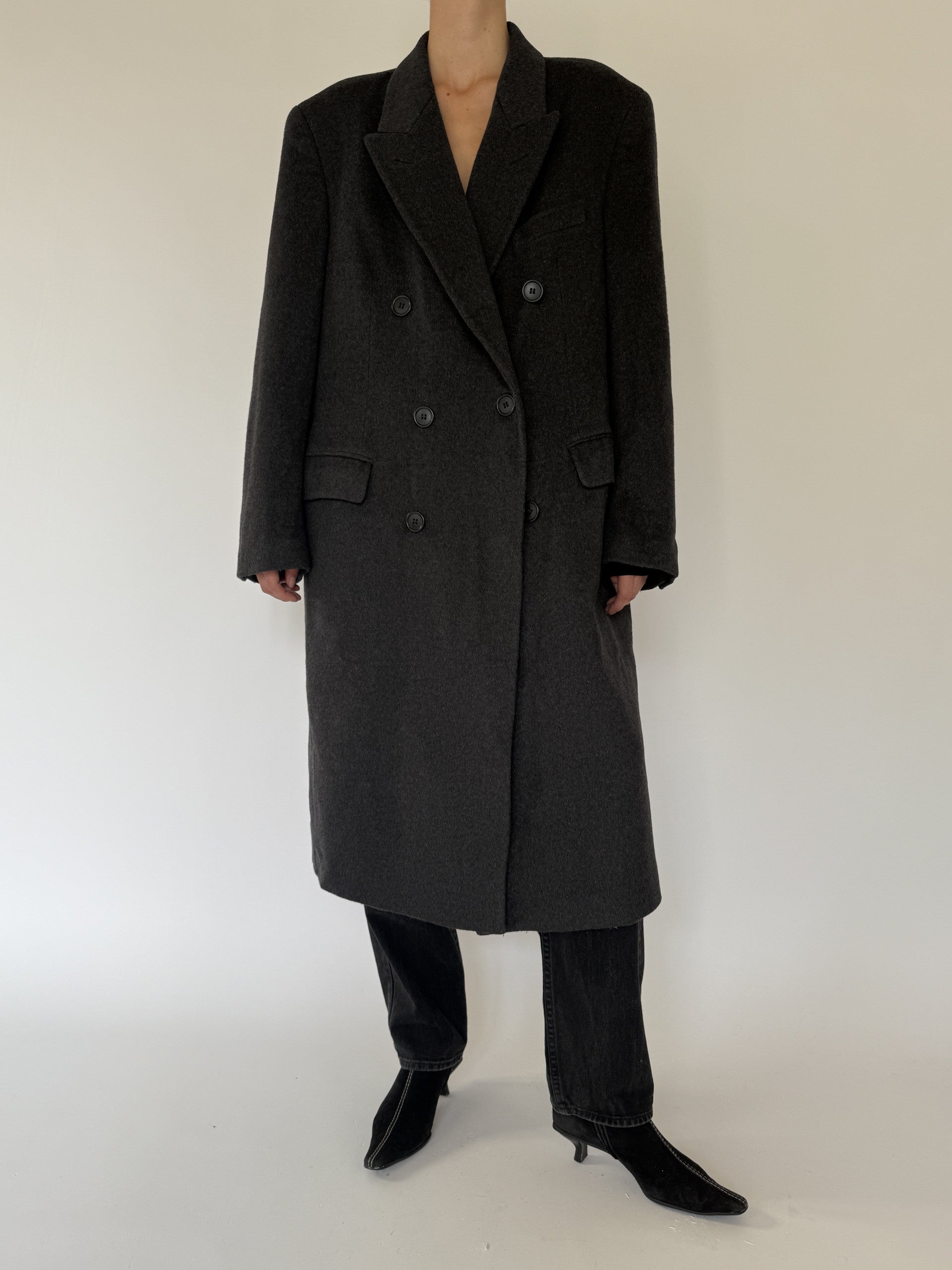 Vintage long coat in dark grey 5706