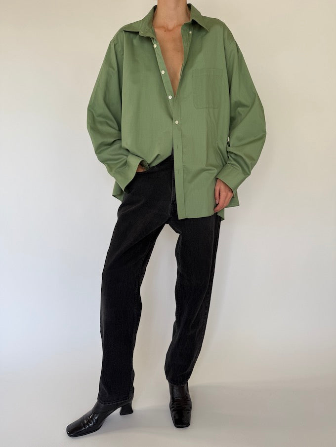 Vintage oversized shirt in green 5716
