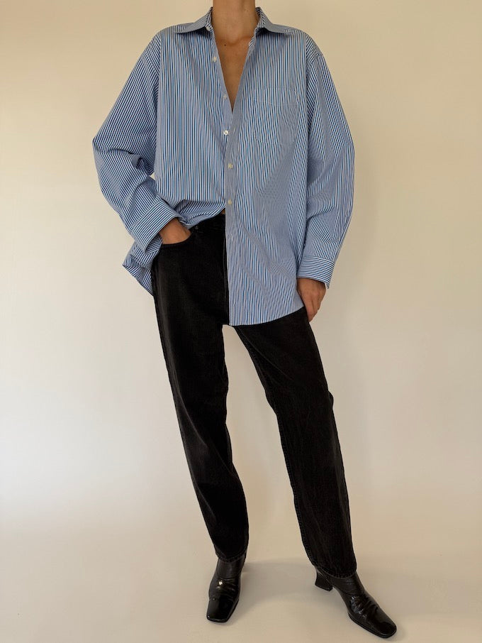 Vintage striped shirt in blue and white 5737