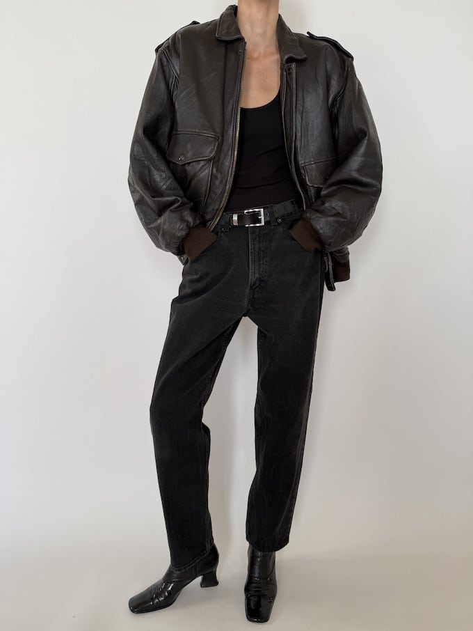 Leather jacket, vintage leather jacket, svc, shopvintagecollection