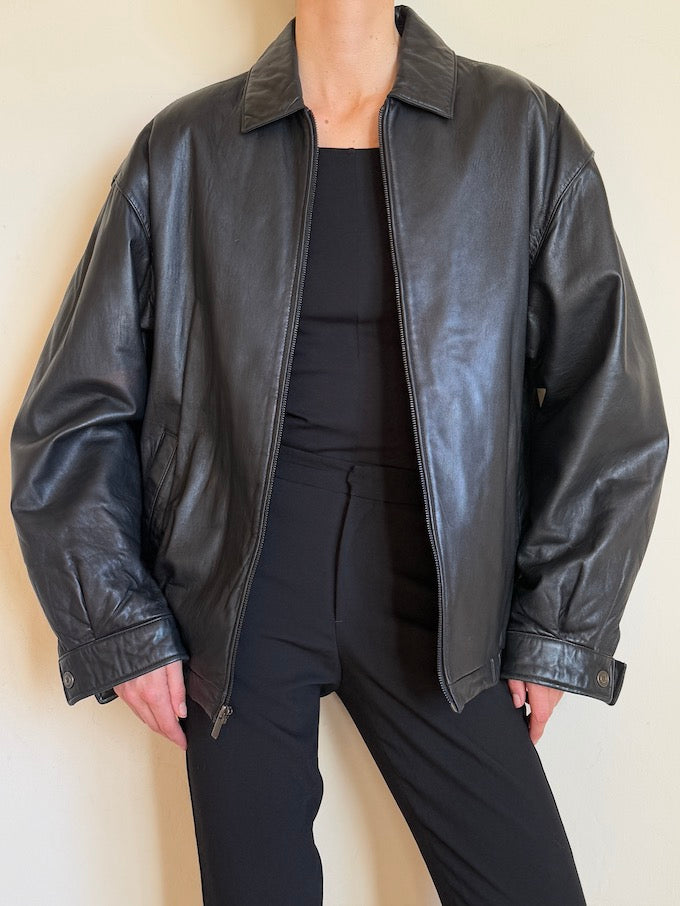 Leather jacket, vintage leather jacket, svc, shopvintagecollection