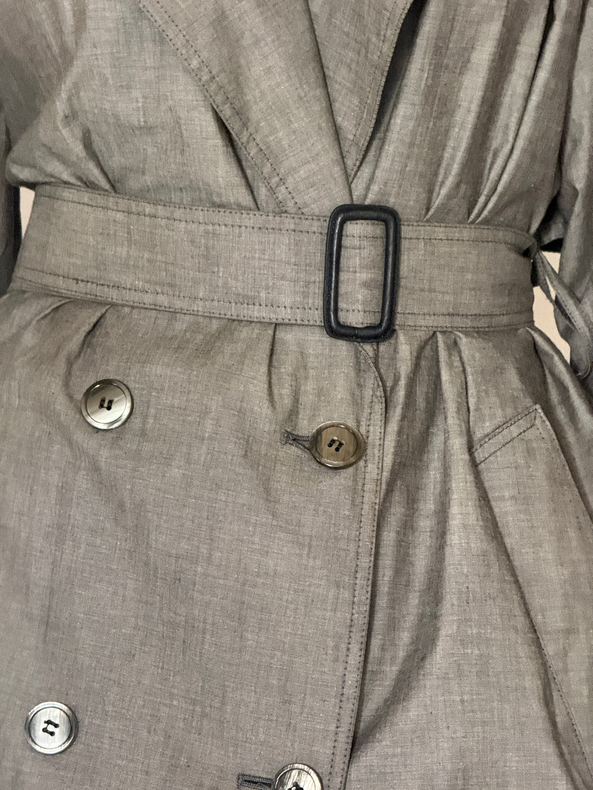 Vintage Trench Coat Taupe Gray 8479