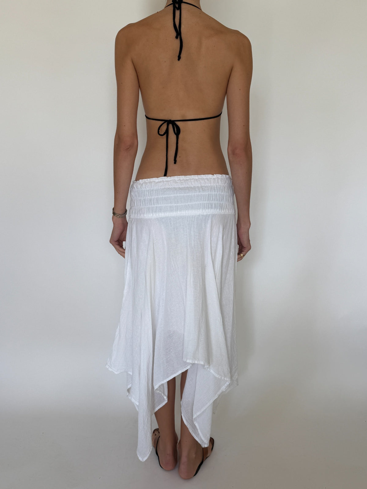 White asymmetrical skirt product photograph