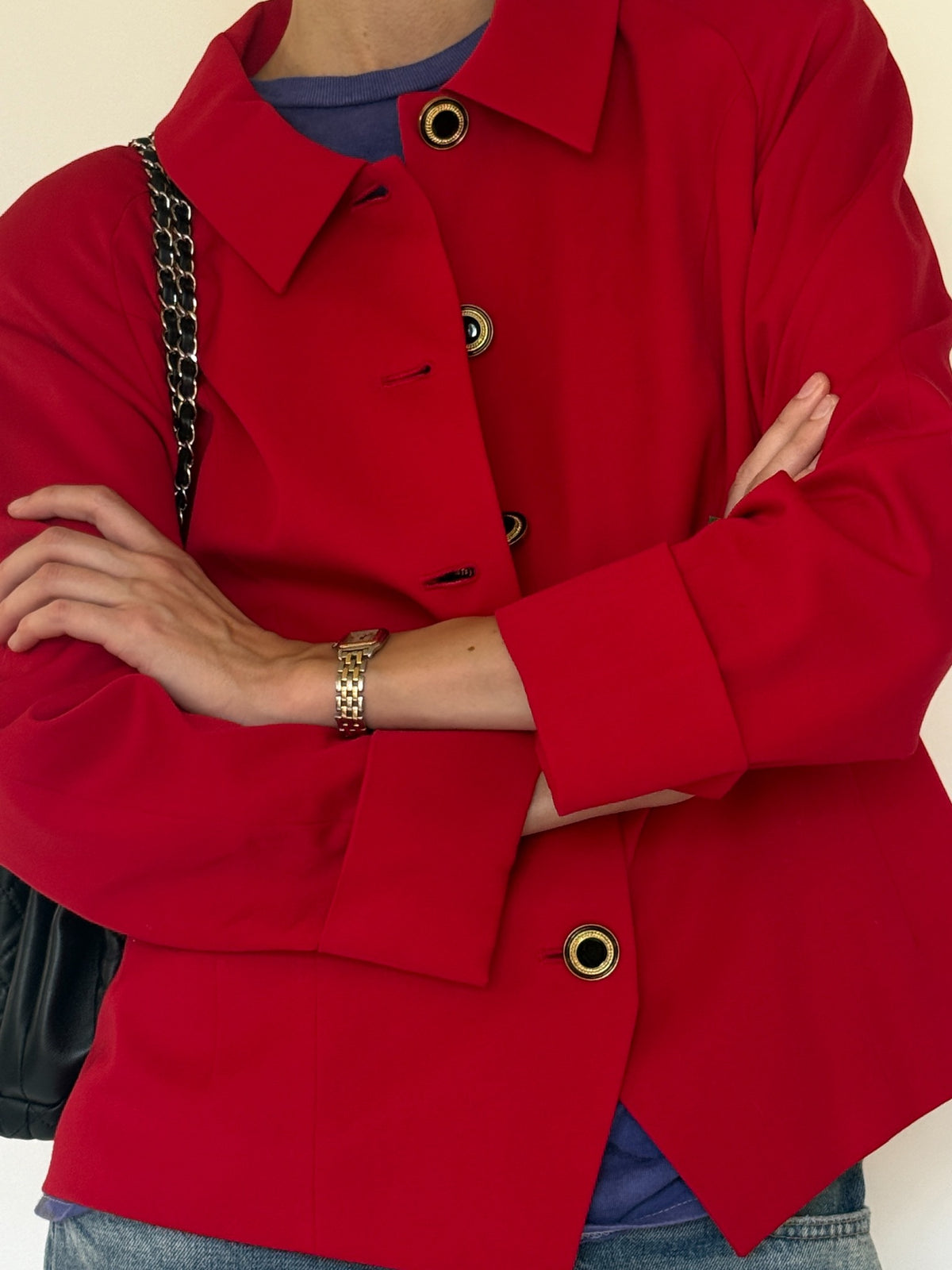 Vintage red gold-button jacket, photo 5