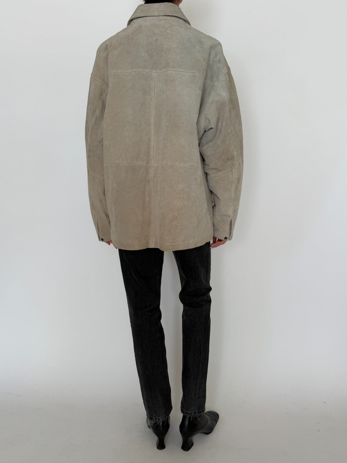 Vintage stone suede leather jacket