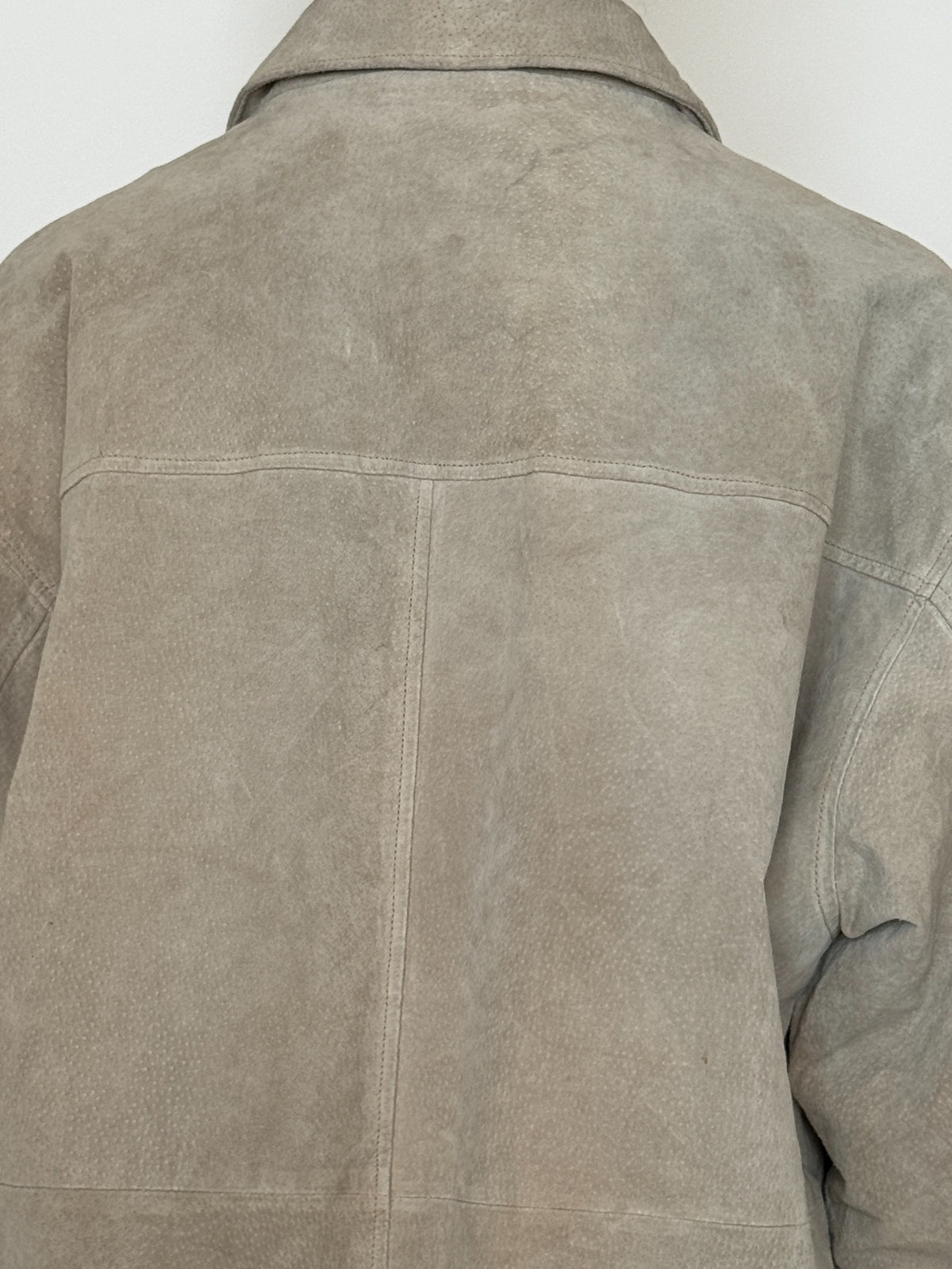 Vintage stone suede leather jacket