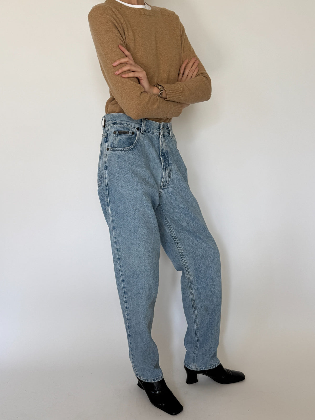 Vintage Calvin Klein light wash jeans, view 16