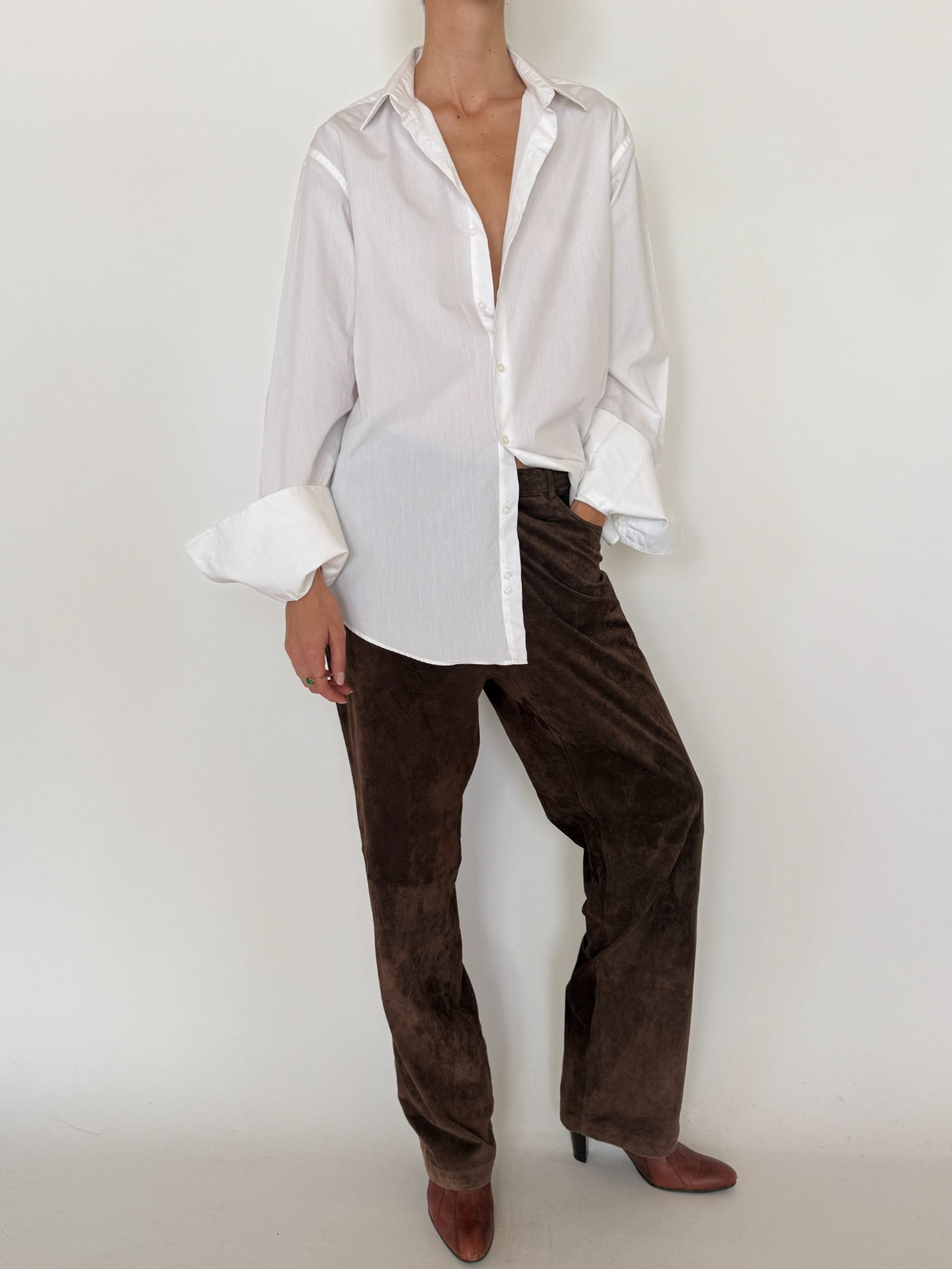 Vintage white oversized button-down shirt 8451