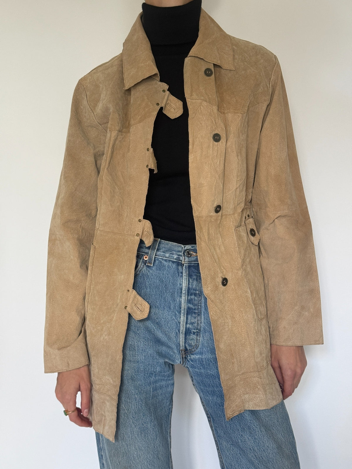 Vintage Tan Suede Leather Jacket 8476
